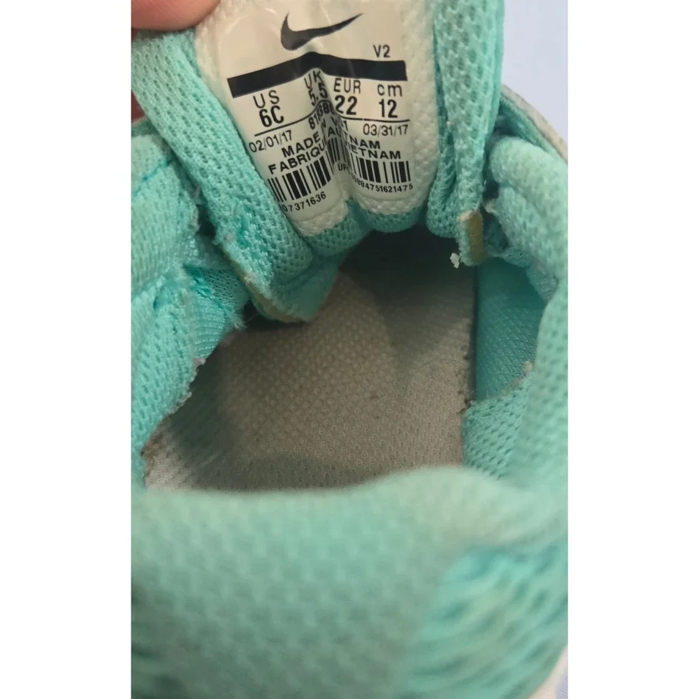 Nike Tanjun TD Toddler Hyper Turquoise White Sneakers 818386-301 Size 6C